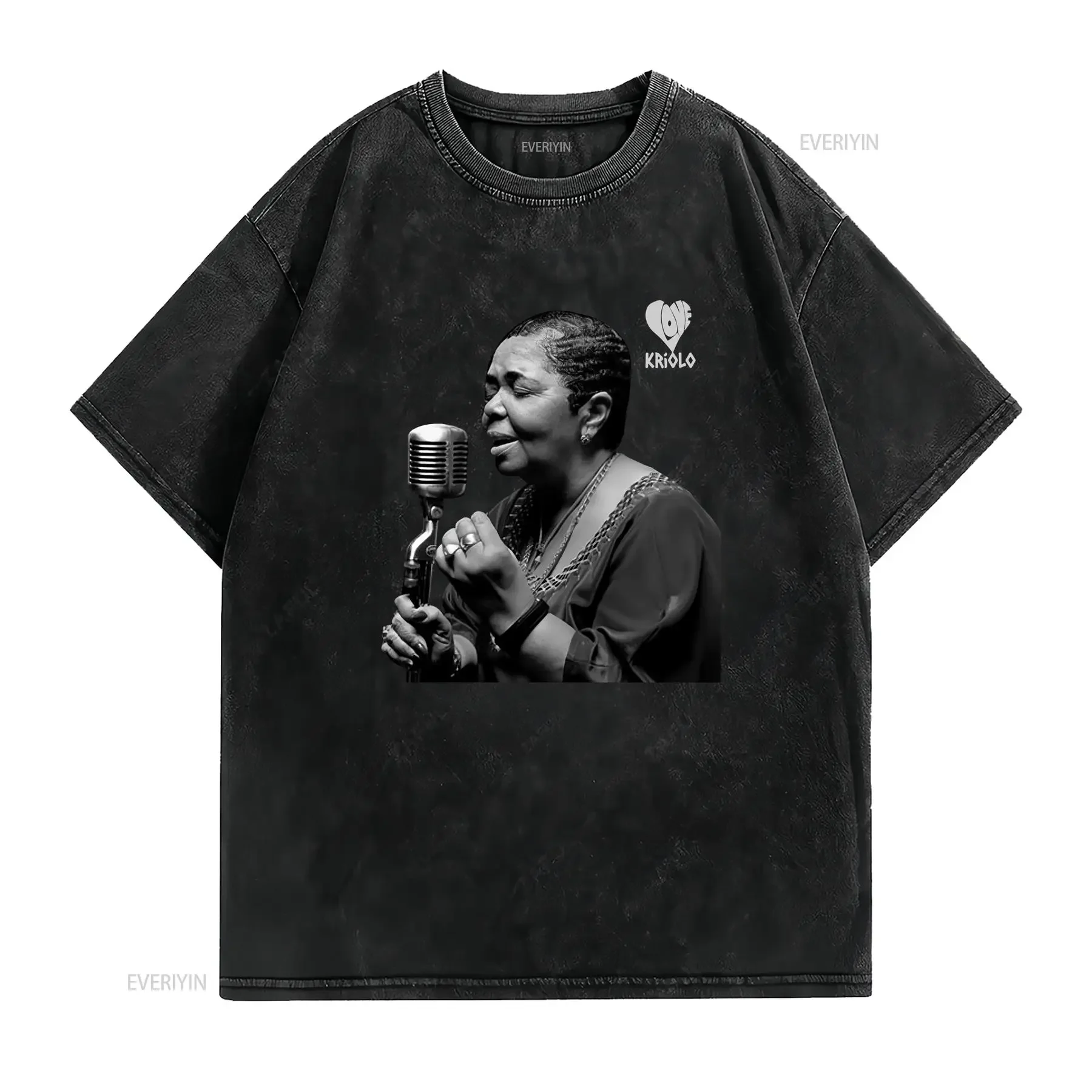 Фото Футболка Cesaria Evora Morna Queen Simple T-Shirt Africa Kriolo Vintage Cabo Verde из ультрахлопка, с длинными или короткими рукавами, винтажная. №2