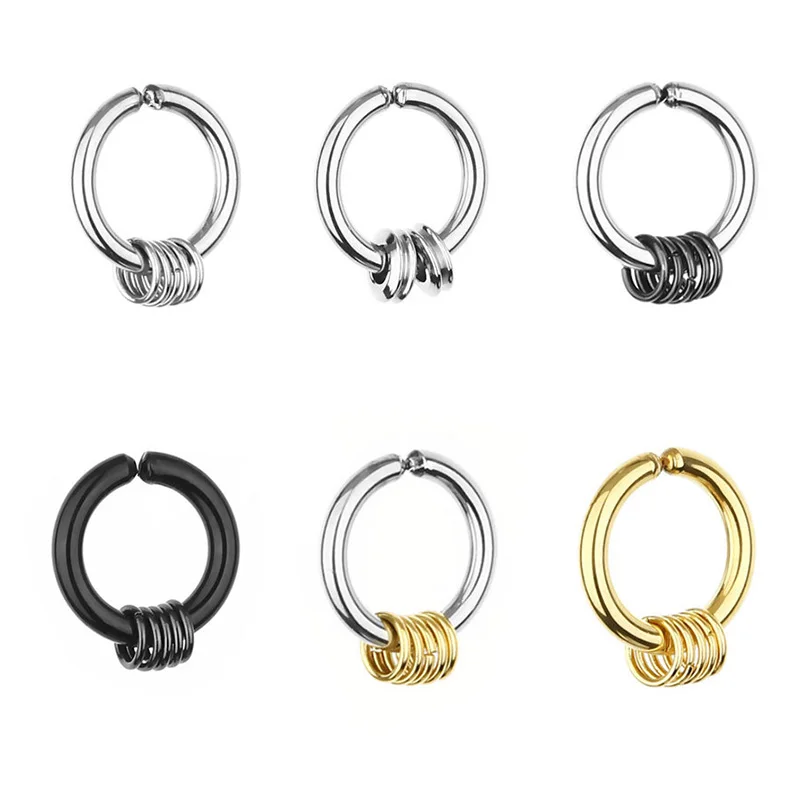 1pc Men Non Hole Clip Earrings Punk Popular Brincos Stealth Hook without Piercing Fashion Jewelry For Women Unisex - купить по