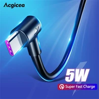 type c cable 90 degree elbow fast charging for samsung s21 xiaomi mi huawei p40 phone cord usb c charger data cables wire type c