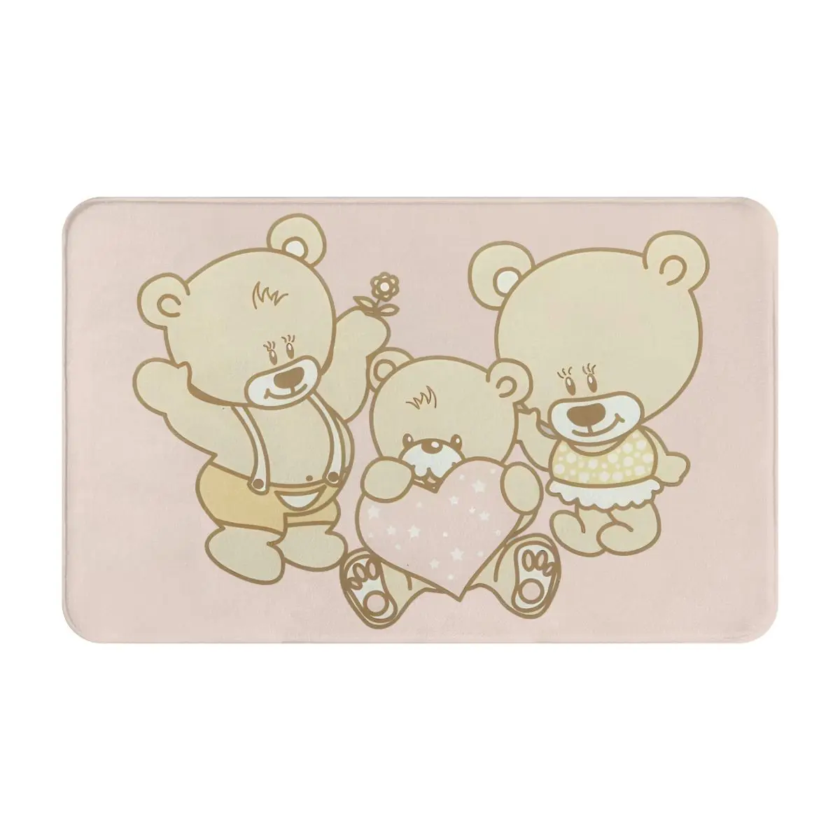 

Animal Love Bears Bath Carpet Balcon Door Mats Outdoor Rugs Baths Girl Heart Cute Cartoon Animation Funny Printing Minimalistic
