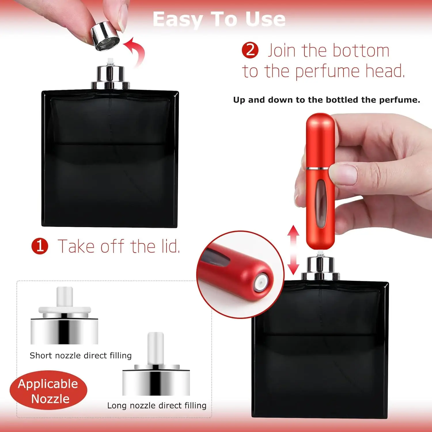 Портативный флакон для духов с распылителем 3/5/10/20/30 шт