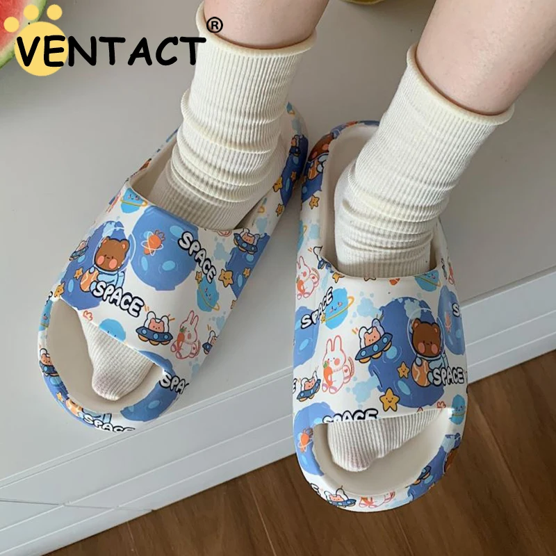 

Женские тапочки VENTACT, новинка 2023, летние мягкие сланцы из ЭВА с принтом, милая обувь для женщин, домашняя одежда для ванной, женская повседнев...