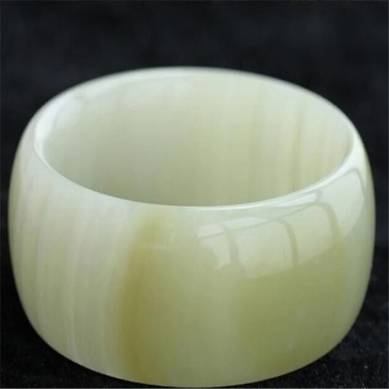 

Drop Shipping Women Wide Strip Bangles Natural XinJiang White Jade Stone Bracelets Cuff For Women Engagement Dance Party Gifts