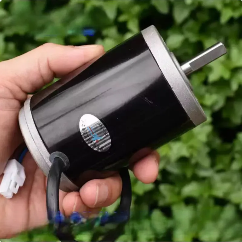Фото Бесшумный высокий крутящий момент DC24V-36V ферритовый постоянный магнит двигатель постоянного тока шарикоподшипник компенсационная угольная щетка №4
