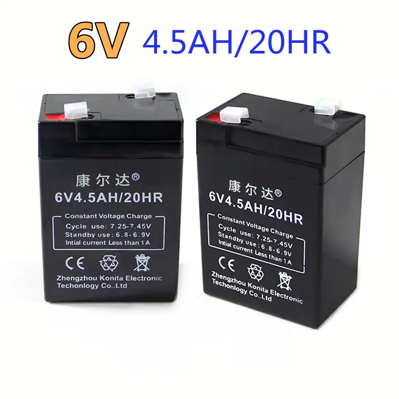 6 Volts. 4500 MAH. Rechargeable Lead-Acid Batteries. Suitable For Electronic Scales. Children's Toy Cars. Emergency Lights. Outd