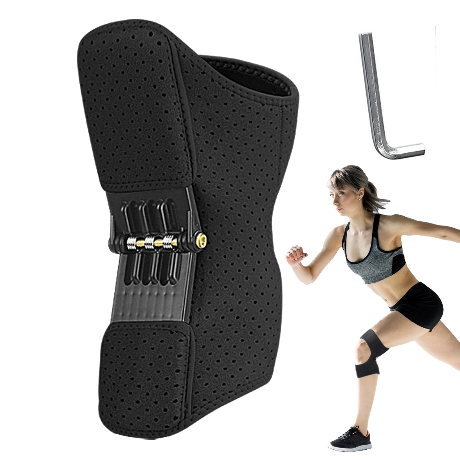 

Усилитель коленного сустава, пружинный фиксатор для поддержания стабильности колена, пружинный стабилизатор колена для бега