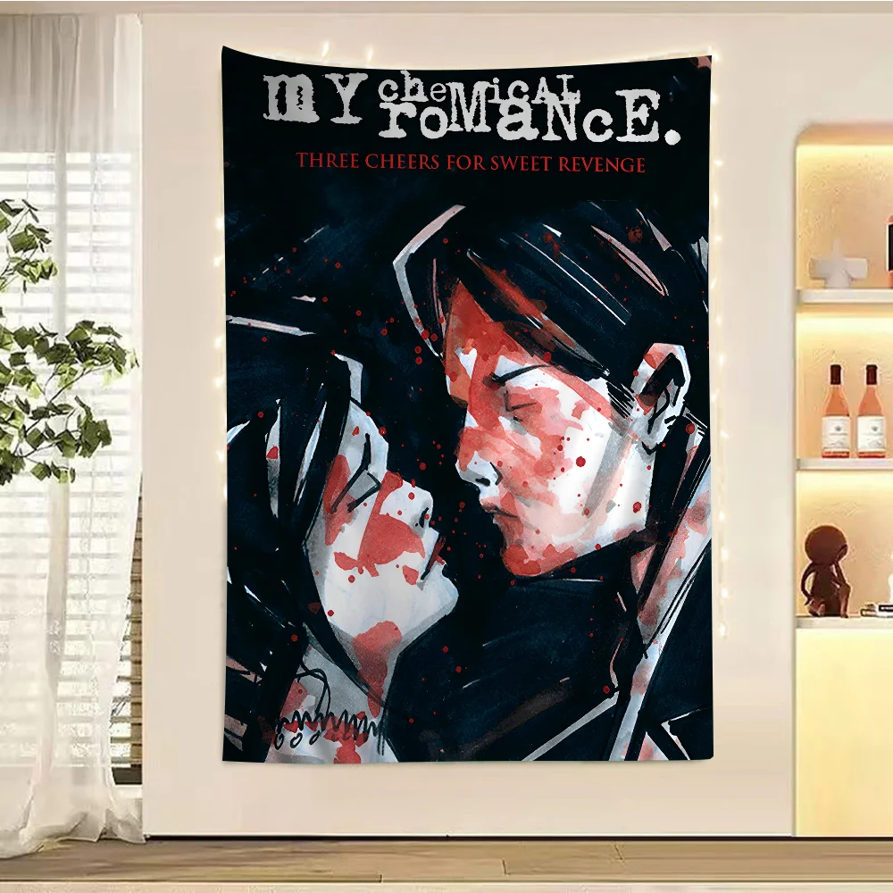 My C-Chemical R-Romance Band Красочный гобелен Настенный Хиппи Цветочные настенные ковры