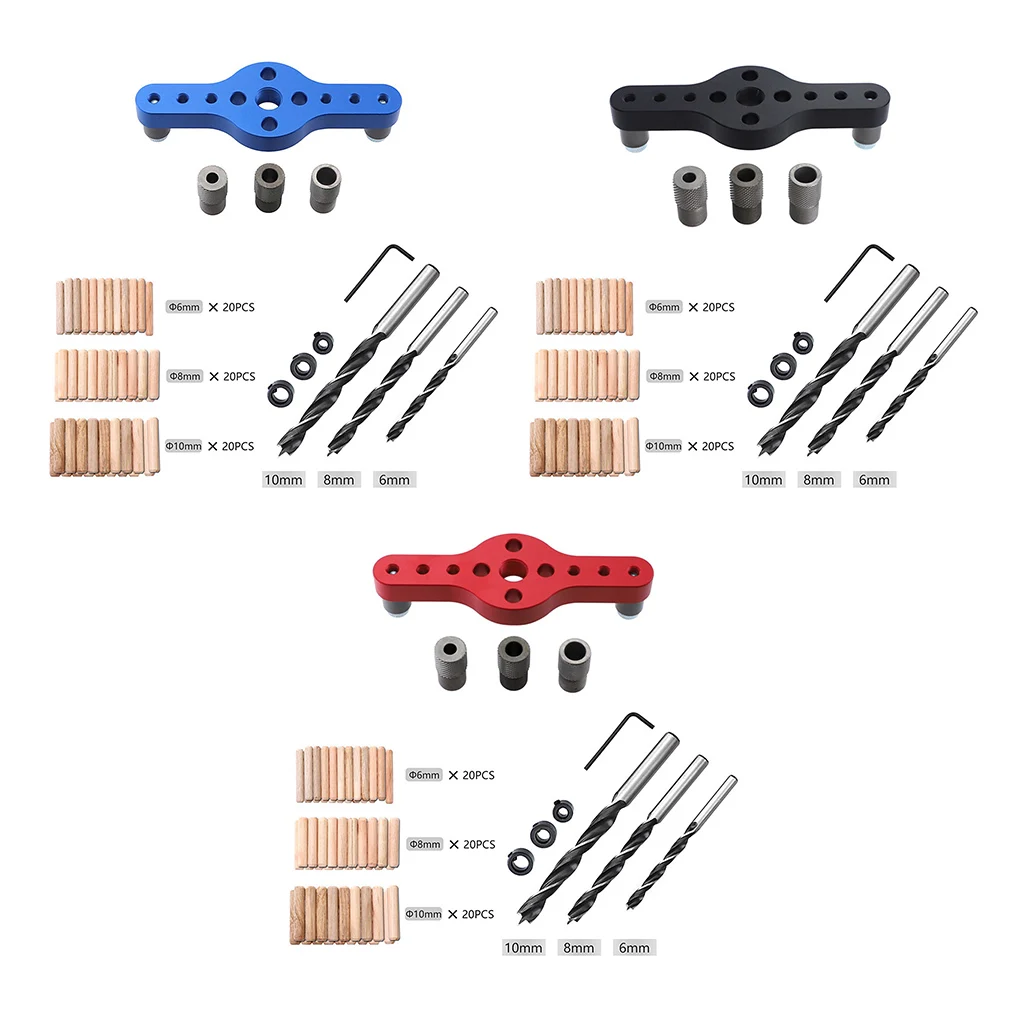 

Vertical Pocket Hole Jig Locator Dowelling Puncher Punching Opening Positioner Detachable Aluminum Alloy Hand Tools Kit