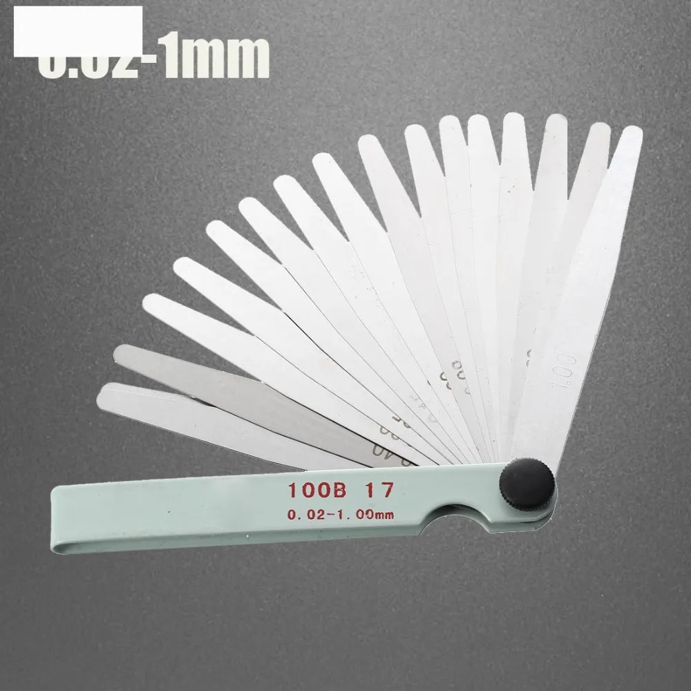 

17 Blades Feeler Gauge Metric Gap Filler 0.02-1.00mm Gage Measurment Tool For Engine Valve Adjustment