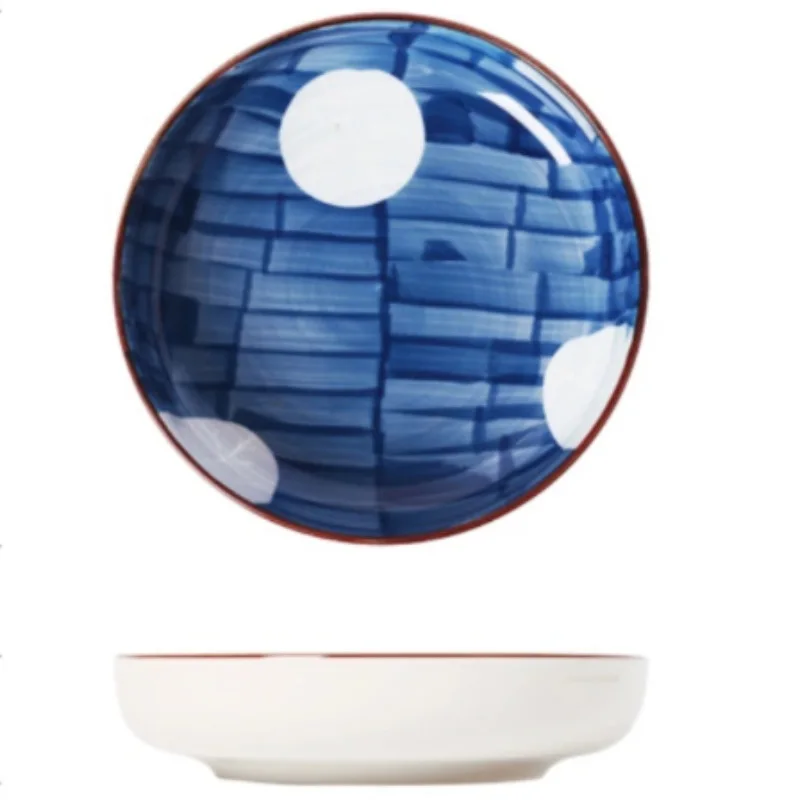 Керамическая тарелка с ручной росписью для фруктового салата в глубокой воде