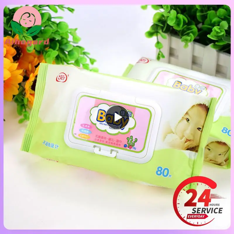 

Jiaer Universal Wipes 80 Pumps/Pack Baby Hand Mouth Special Wet Wipes Newborn Disposable Alcohol-free Soft Wipes With Cover