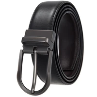 simple pin buckle fashion golf belt mens luxury brand trend design two layer leather perforated belt black 2162s