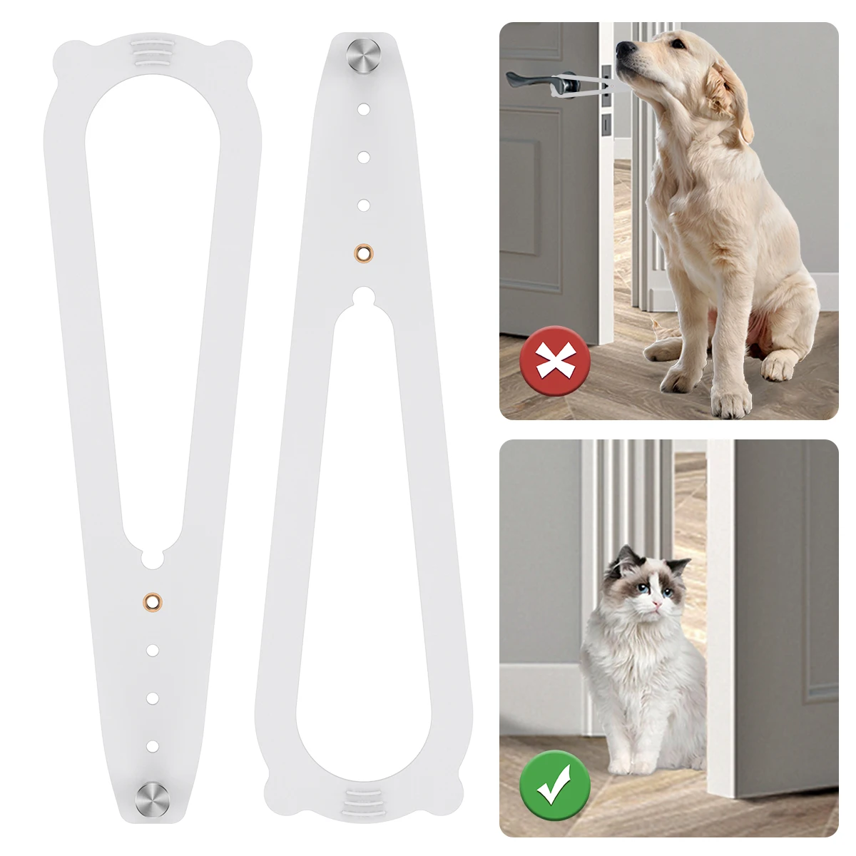 2PCS Cat Door Holder Latch Safe Plastic Dog Proof Door Stopper Door Lock Strap for Keeping Dogs Kids Out Pets Supply