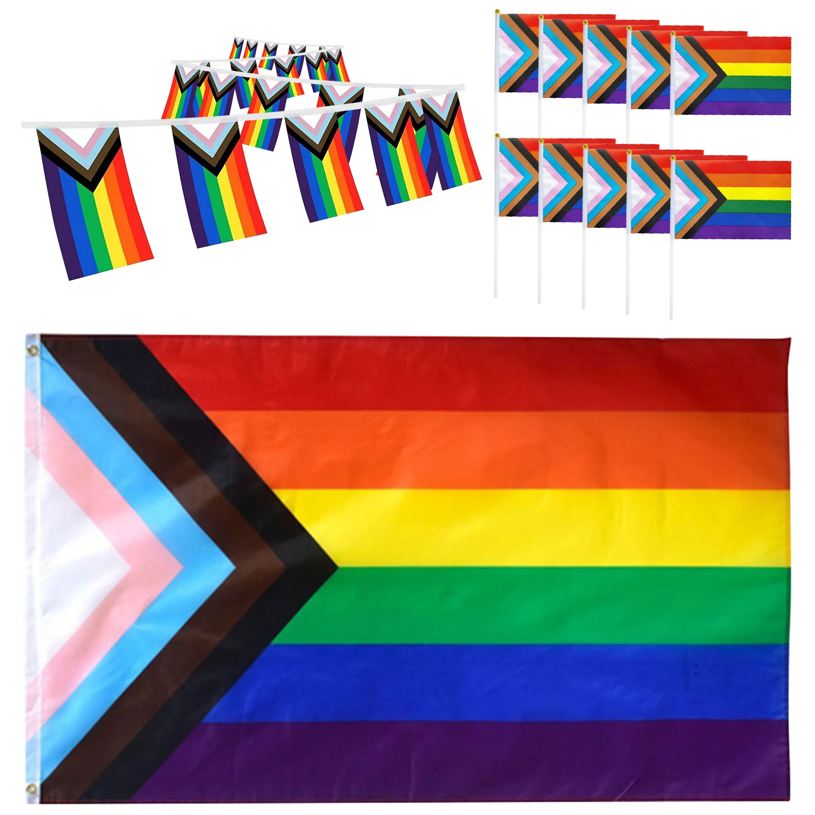 

Party Supplies Hangers Indoor Outdoor Mini Gay Must-have Vivid Handheld Flags Bunting Rainbow Colorful Pride Decorations Wall