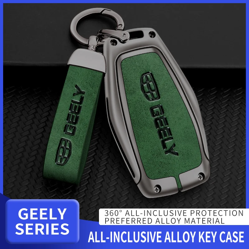 

Key Holder Aluminum Alloy Car Key Case Key Case Leather Key Case Keychain For Geely Icon Emgrand S L X7 Preface Auto Accessories