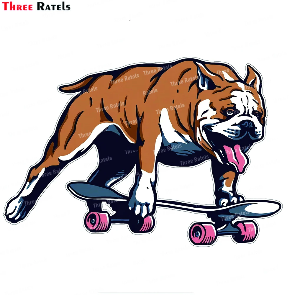 

Three Ratels J773 Bull Dog Sticker On Skateboard Sticker For Skateboard Laptop Decoration Funny Decals