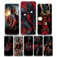 deadpool marvel hero clear phone case for xiaomi redmi note 8pro 11 10 9 8 pro 7 8a 10s 11 k40 pro 5g soft tpu cover coque