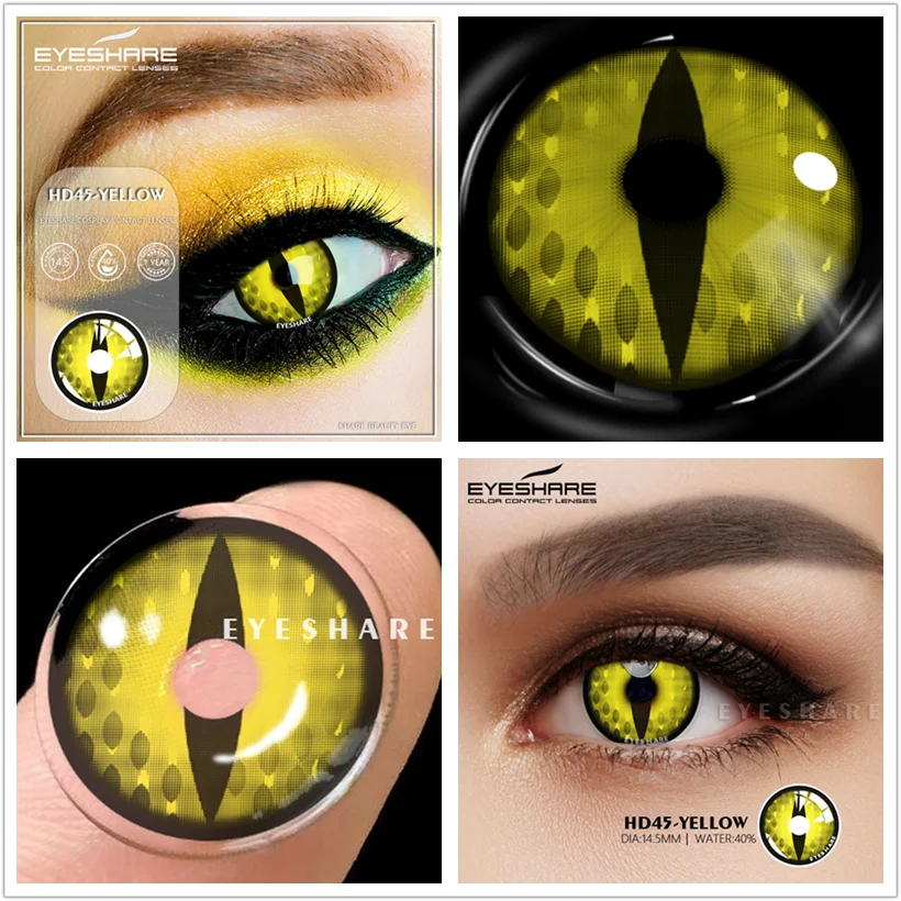 

EYESHARE 1 Pair Color Lens Beautiful Pupil Cat Eyes Scarly Cosplay Contact Lenses Halloween Lenses Crazy Lens for Eyes