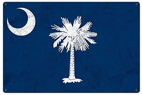 

Флаг Штата Южной Каролины, красивые места с улыбающимися лицами, металлический знак, Настенный декор, настенное искусство