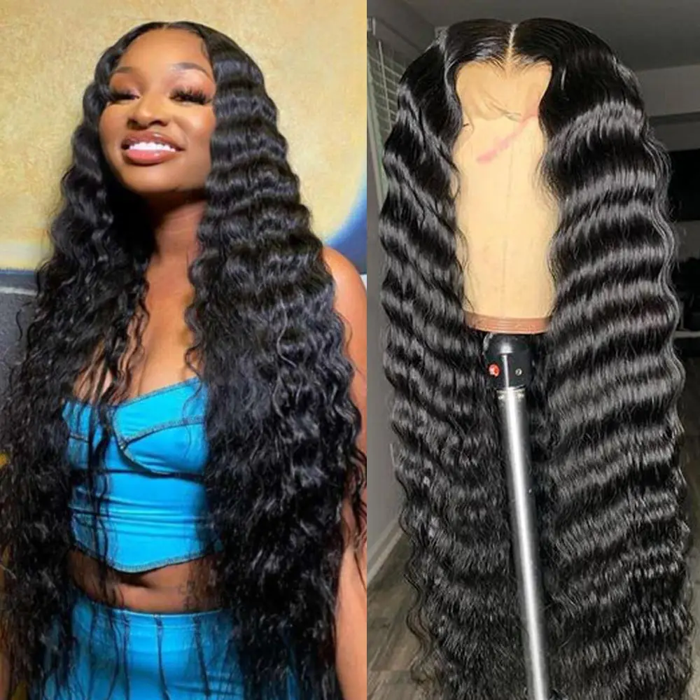 QT Loose Deep Wave Wig 13x4 Lace Front Wig 30 Inch Human Hair Wigs For Black Women 4x4 Lace Closure Loose Deep Frontal Wig Remy