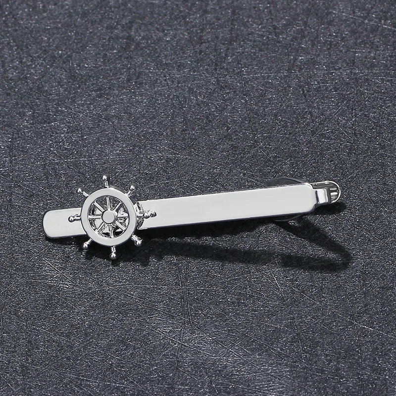 

Hot Sale European American Fashion Trends Man's Zinc Alloy Rudder Tie Clips for Business Wedding Party Necktie Accessories