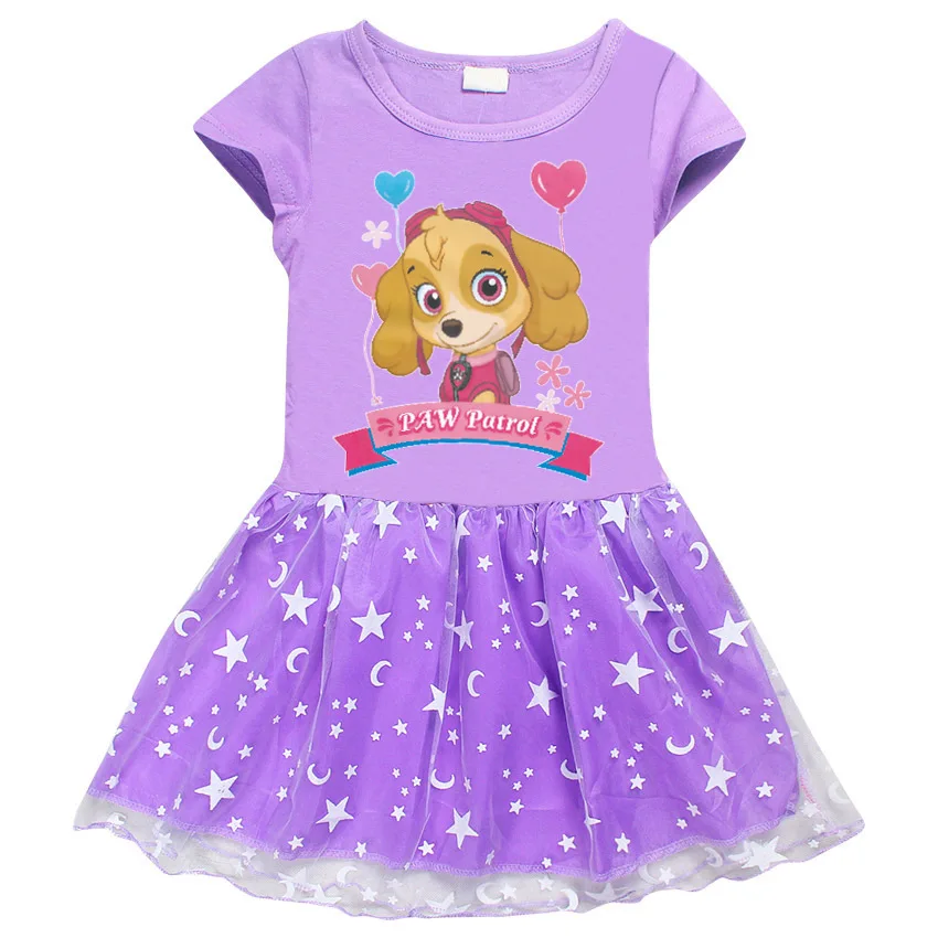 Летнее платье для девочек аниме Щенячий патруль детская одежда с коротким