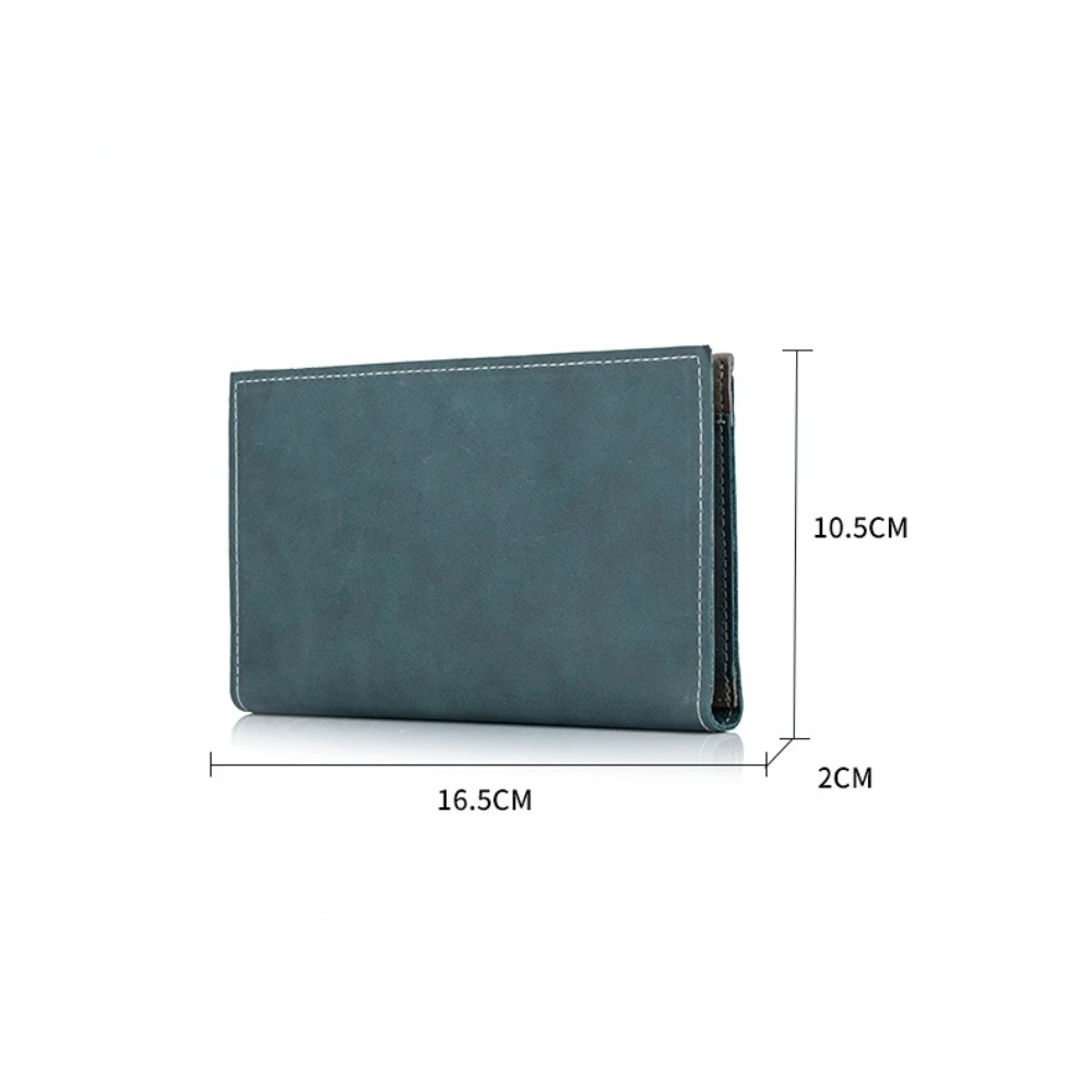 Genuine Leather Men's and Women's Wallet Passport Wallet Multifunctional Zipper Ultrathin Ticket Clip Document Bag