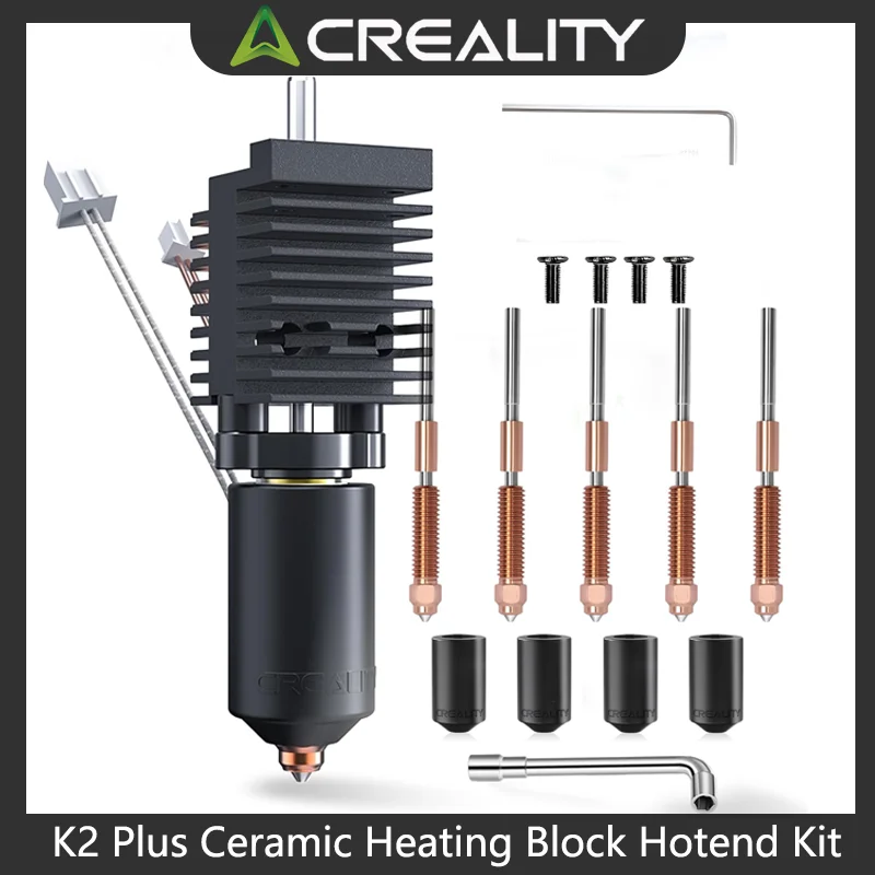 Фото Официальный комплект аксессуаров Creality K2 Plus Hotend — керамический нагревательный блок, быстросменная насадка Unicorn, цельнометаллические встроенные конструкции №1