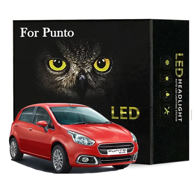 

Canbus Led Interior Light Kit For Fiat Punto 176 188 199 1993-2016 For Punto EVO 2009-2012 Dome Map License plate light