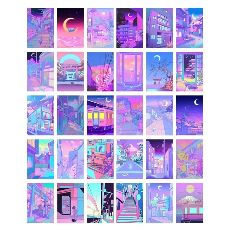 Набор неоновых декоративных плакатов 10/30 шт