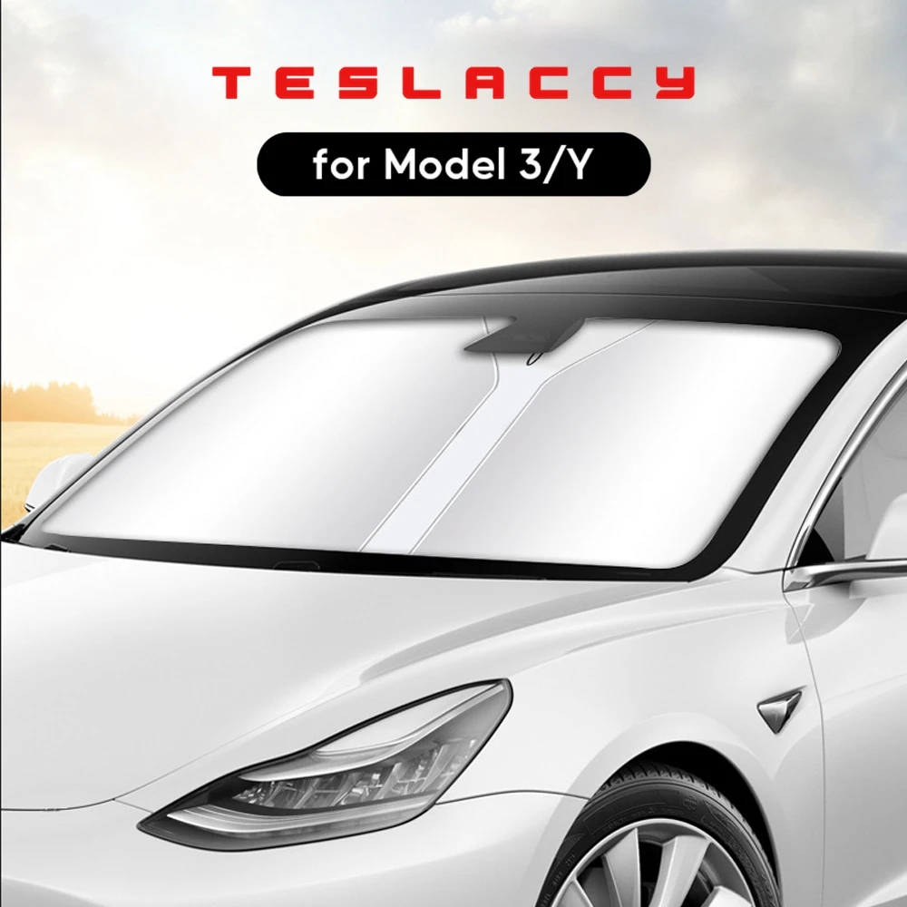 

For Tesla Model 3 Y Car Windshield Sun Shade Covers Automobile Front Window Visors Sunscreen Parasol Sunshade Camping Hiking