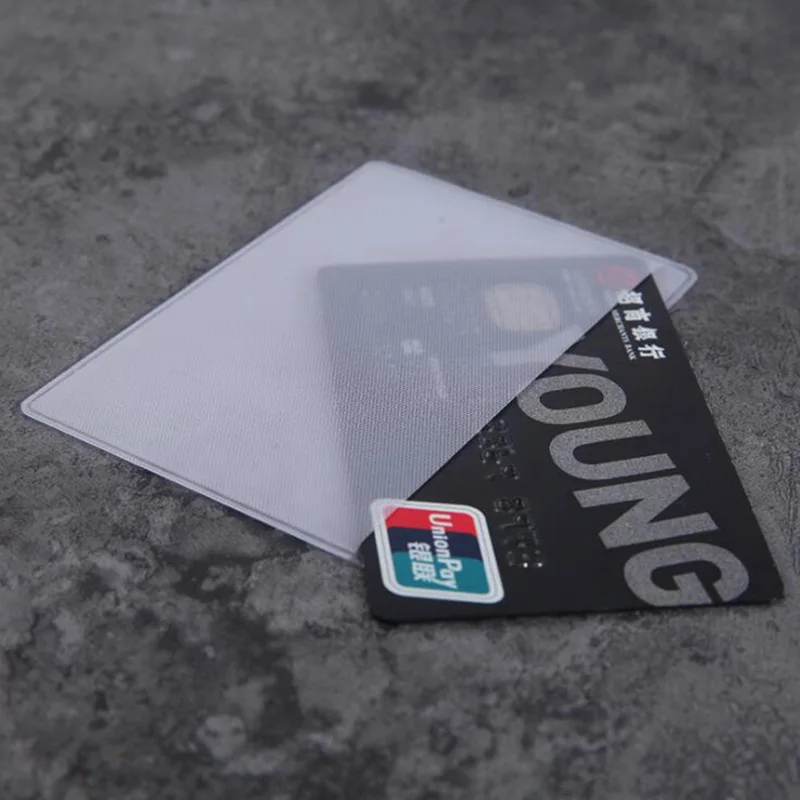 

5pcs/lot Transparent Card Protector Sleeves ID Card Holder Wallets Purse Business Credit Card Protector Cover Bags