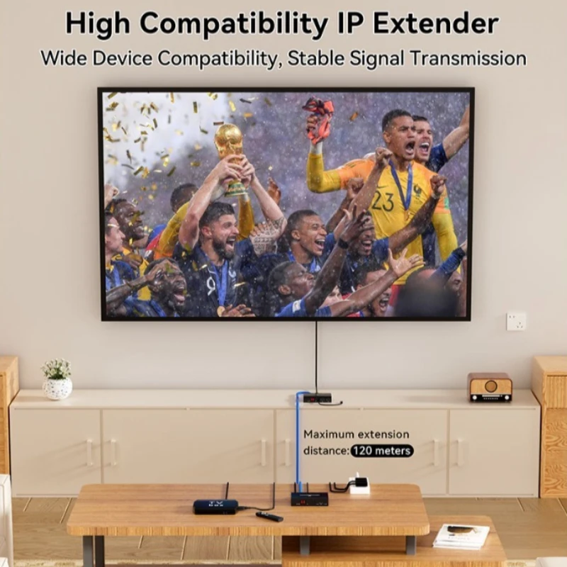 Фото Удлинитель HDMI POE по IP через RJ45 (Cat5e/Cat6) с передачей на расстояние до 150 метров, поддержка коммутации один-к-многим, много-к-многим, поддержка горячих клавиш №5