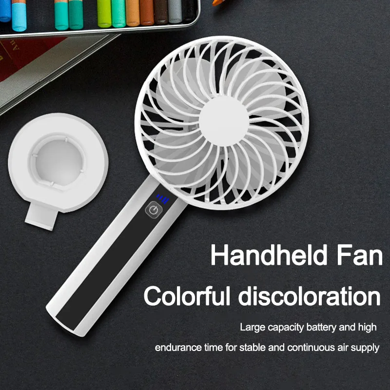 New mini usb fan with large wind hand-held portable mute office student desktop fan logo
