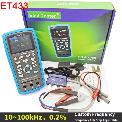 ET430 ET431 ET432 ET433 Многофункциональный портативный цифровой мостовой измеритель LCR Высокоточный измеритель емкости и индуктивности сопротивления
