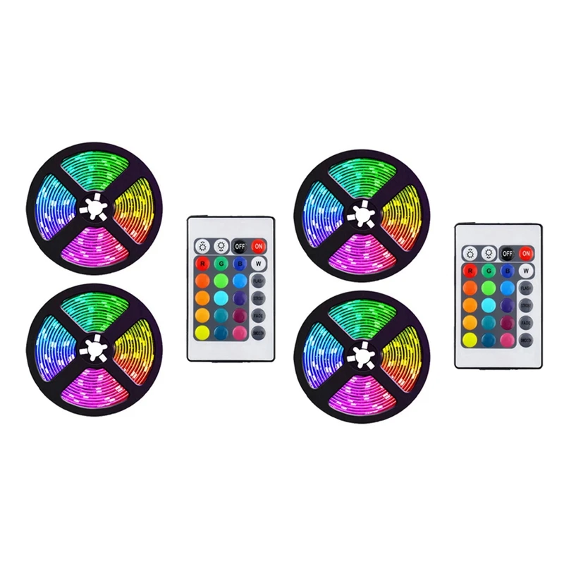 

4X 10M LED Strip Lights With 24 Keys Controller Flexible Color Changing RGB Light Strips US Plug