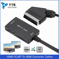 yigetohde scart to hdmi converter cables salida hdmi hd 720p 1080p interruptor adaptador convertidor de audio v%c3%addeo para hdtv