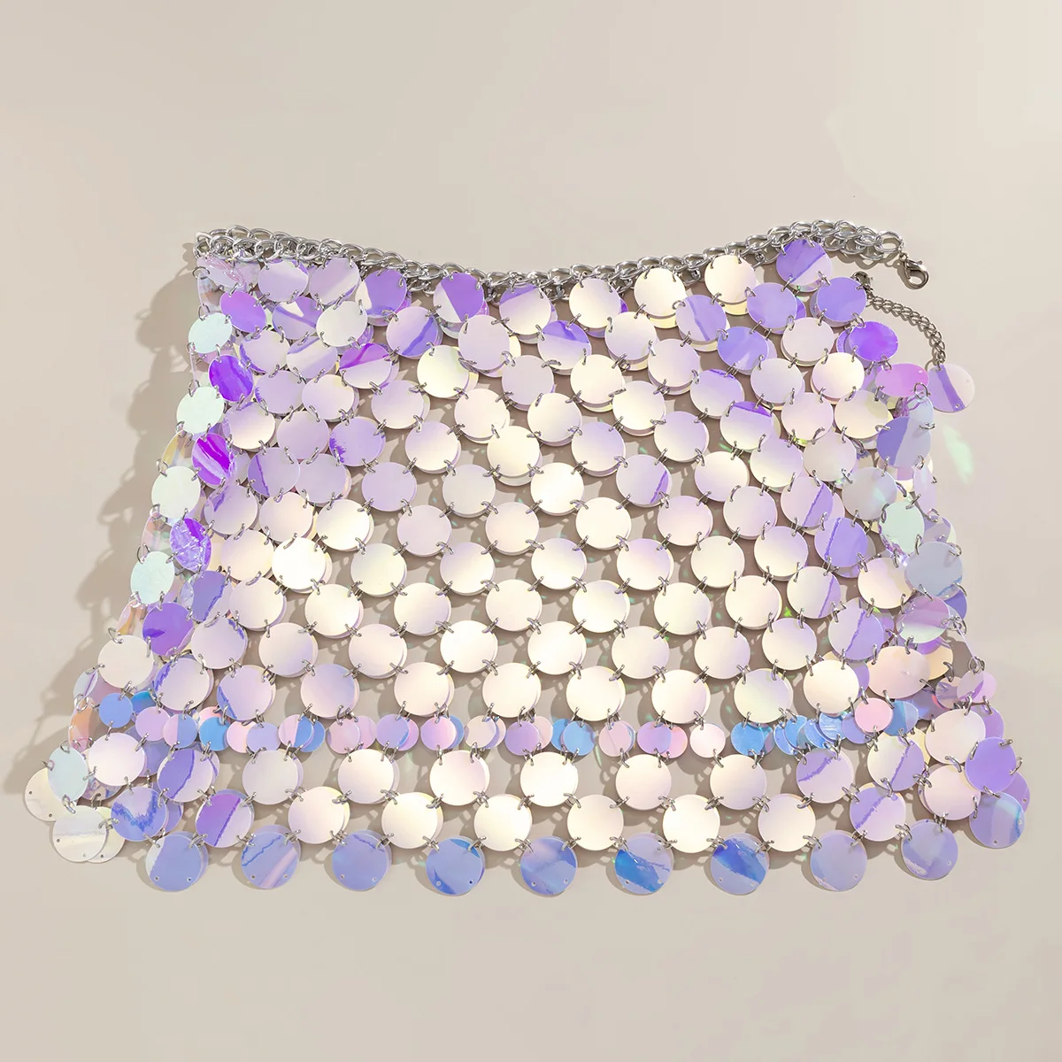 Блестящая Сексуальная Женская юбка с блестками комплект из двух предметов майка