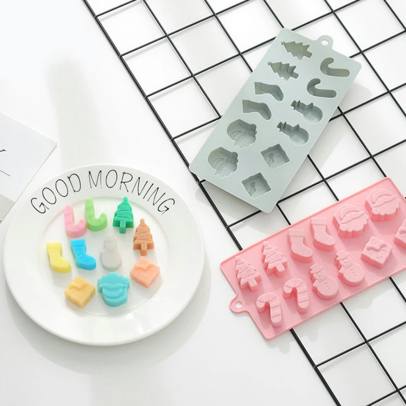 

12 grid silicone cake mold Christmas snowman socks silicone mold chocolate cake fondant molds cristmas decoration baking tools