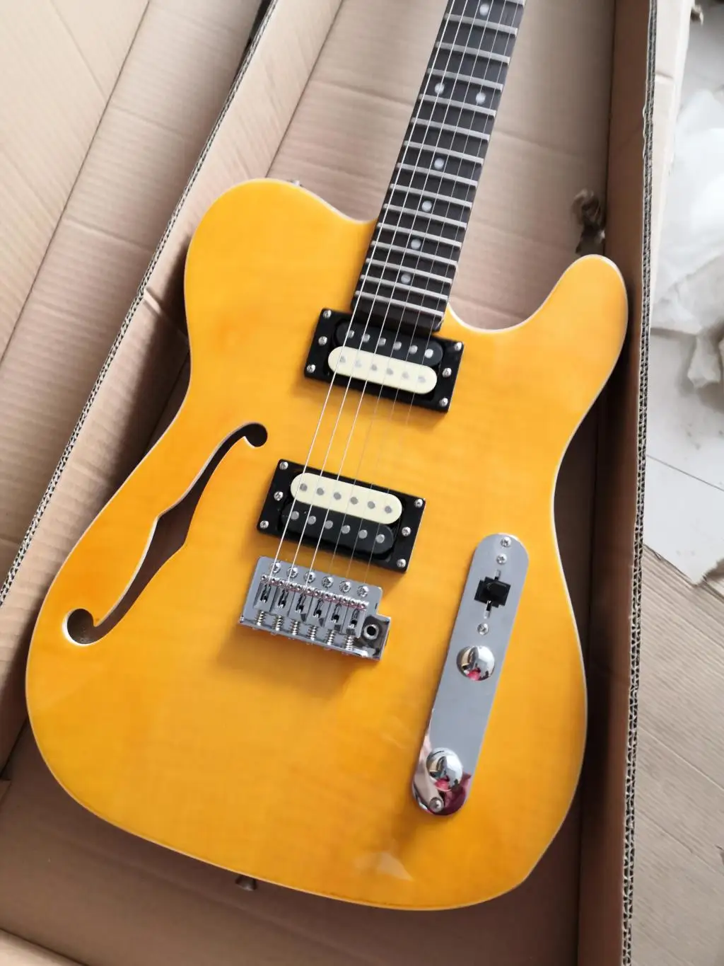 

free shipping factory custom new F Hole Semi Hollow TL Electric Guitar Natural Color Chrome Hardware Top Quality 67 tl