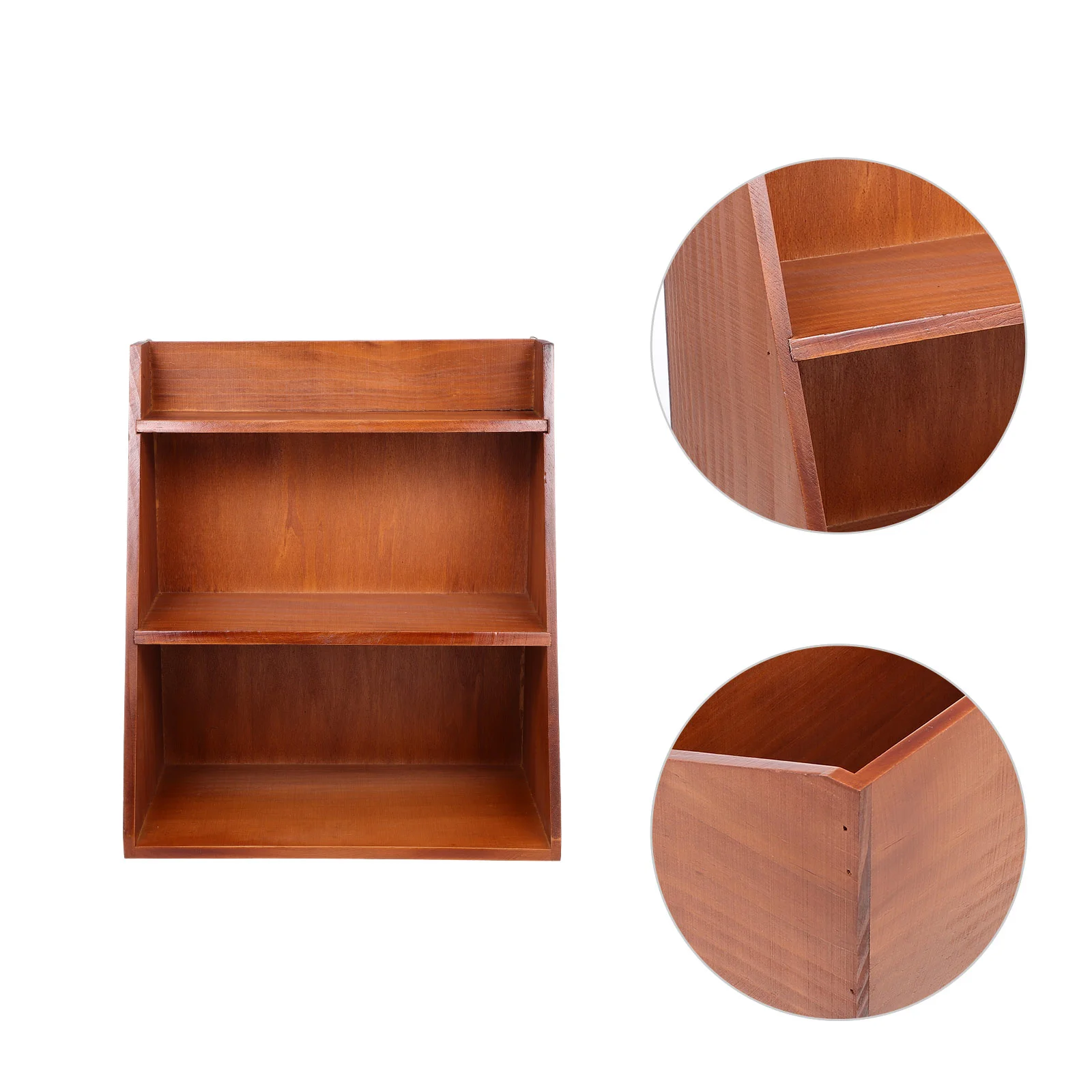 

Home Office Sundries Organizer Rack Wooden Storage Holder Three-layer Rack