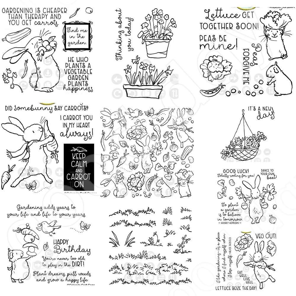 

2023 Arrival New Mouse Rabbit Flowers Cutting Dies and Stamps Scrapbook Diary Decoration Embossing Template Diy Card Handmade