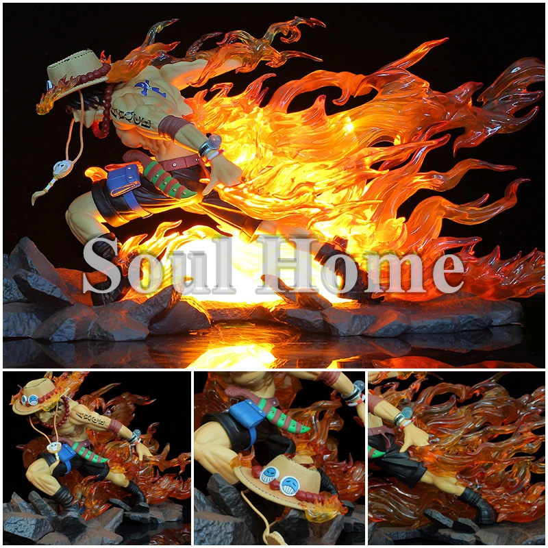 

22 см аниме цельный кусок BadBoy Дрифтинг Ace светящийся огонь GK фигурка ПВХ экшн-фигурки коллекционные модели куклы игрушки Рождественский подарок