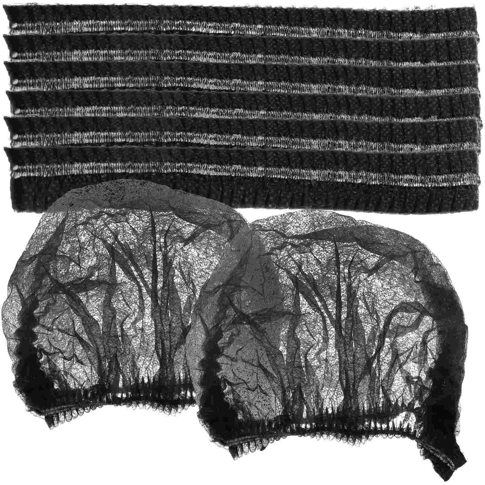 

Hair Net Non-woven Mesh Nets Hairnets Disposable Food Service Shower Caps Chef Hat