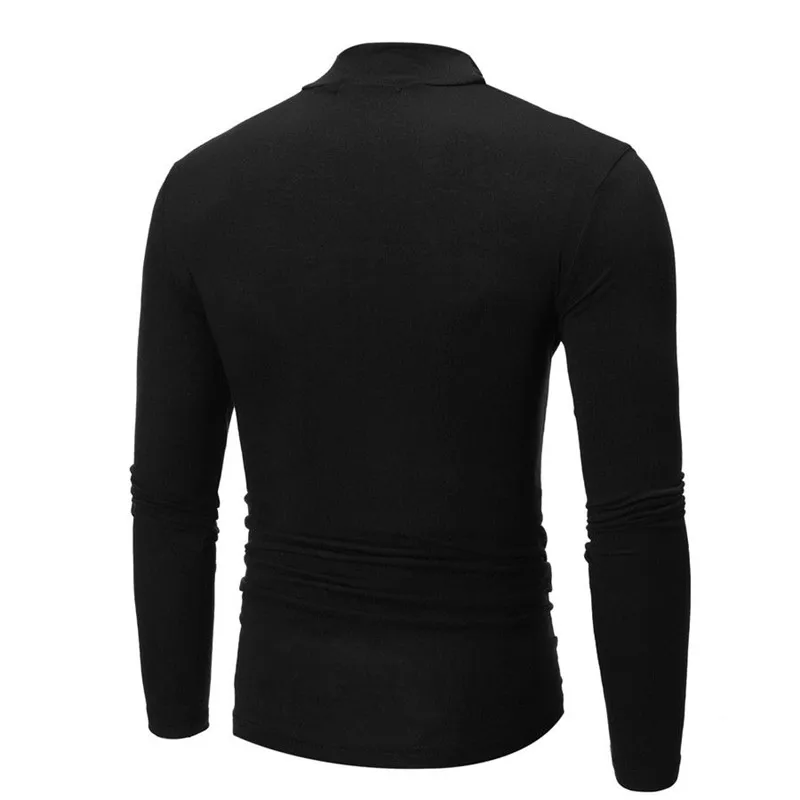 New Gothic Men Turtelneck Sweater Pullover Long Sleeve Stretch Slim Basic Sweater Turtleneck Male Blouse Spring Clothes