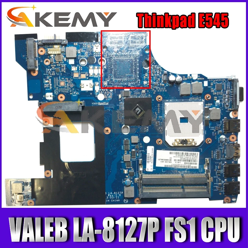 

Материнская плата Akemy для ноутбука Lenovo Thinkpad E545, модель LA-8127P FS1, процессор DDR3 100%, тестовая работа FRU 04X4809