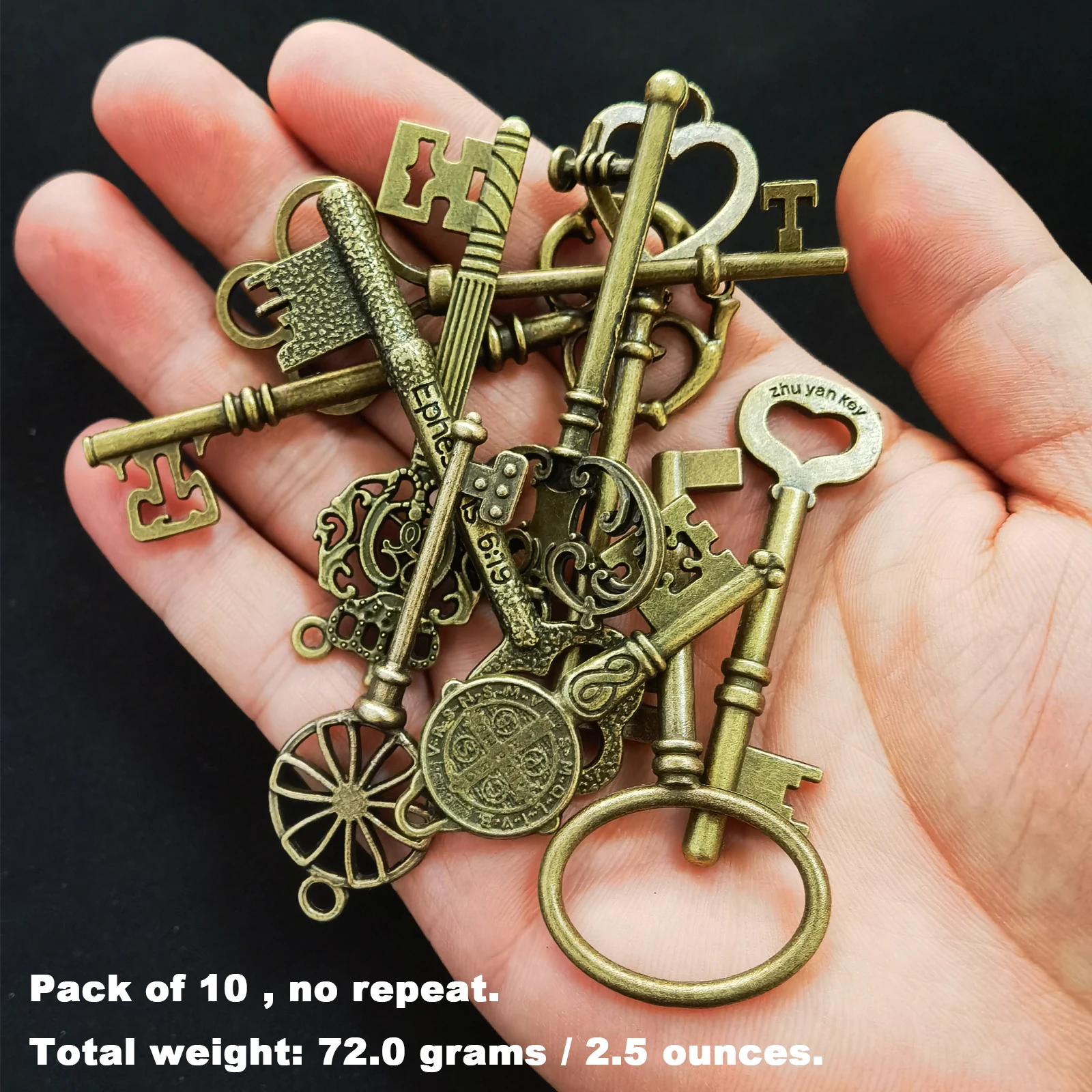CHuangQi 10 шт. винтажный набор ключей со скелетом филигранные ключи в стиле стимпанк