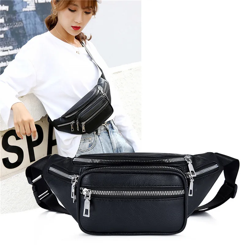

Fashion Bags For Women Stone Pattern Pu Leather Chain Waist Bag Bananka Bag Leisure Fanny Pack Women Satchel Belly Band Belt Bag