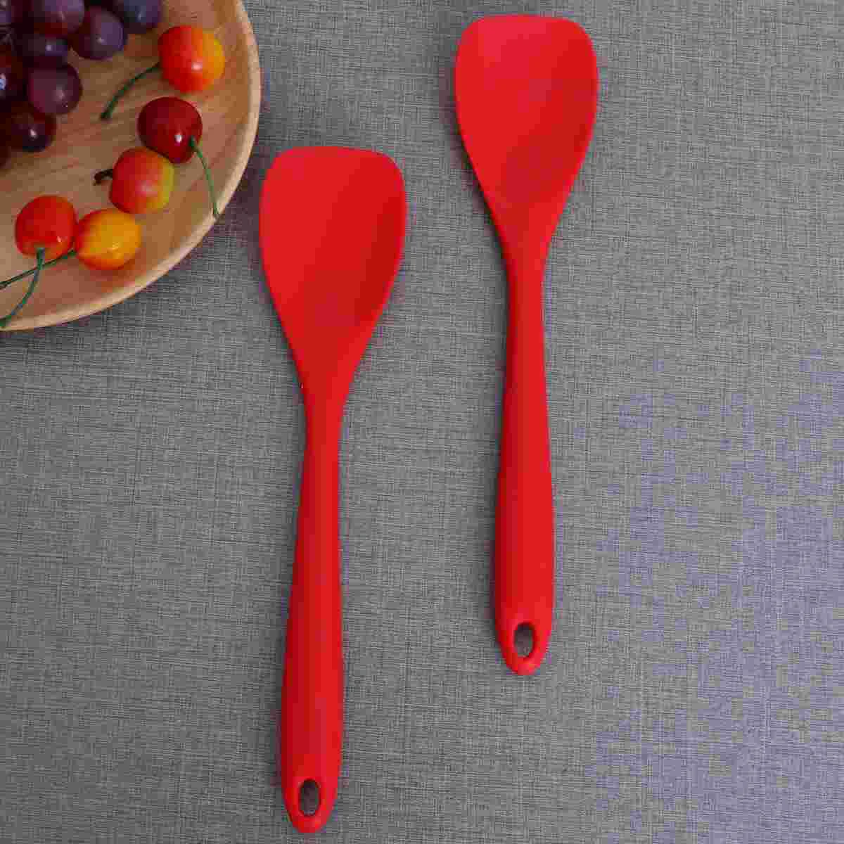 

2pcs Silicone Spatula Turner Nonstick Fried Spatula Silicone Wide Flexible Turner for Nonstick Cookware Egg Cookie Omelette (