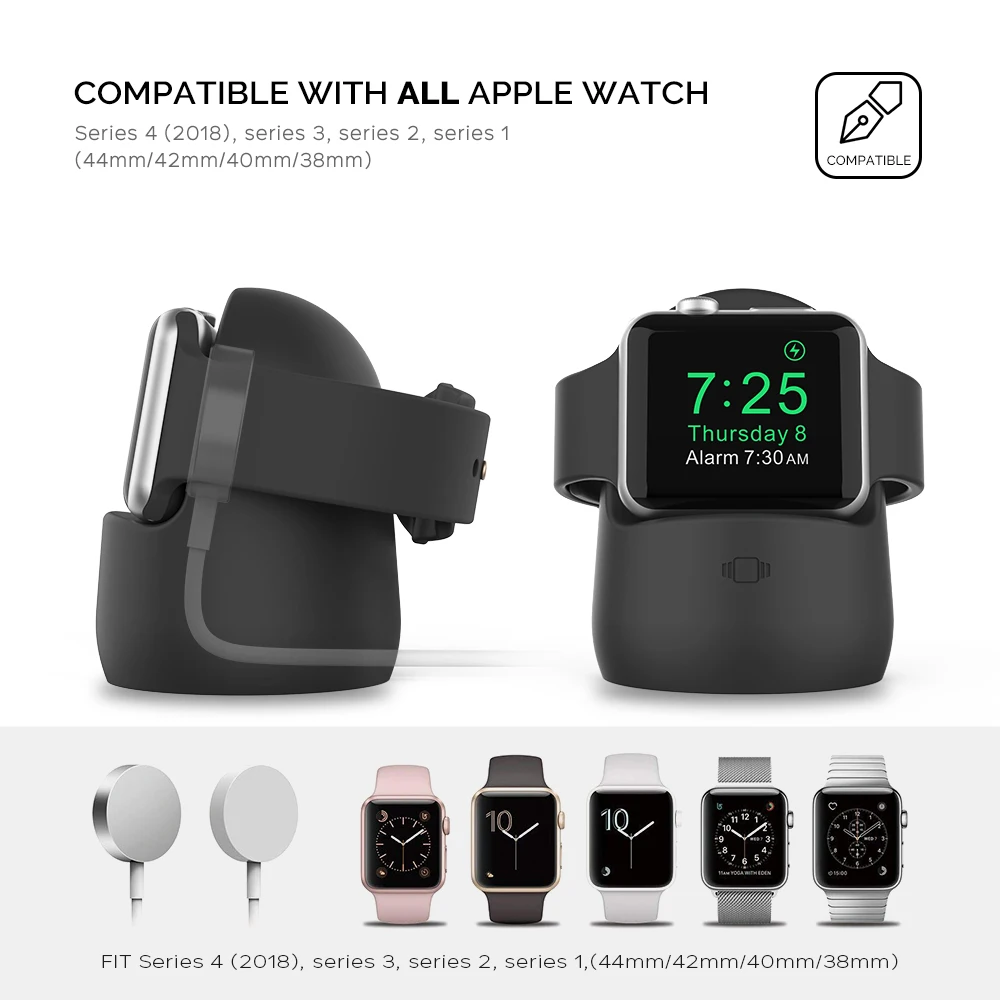 

Силиконовая подставка для часов, нескользящий держатель для Apple Watch Series 7 SE 6 5 4 3 2 1, аксессуары для зарядки
